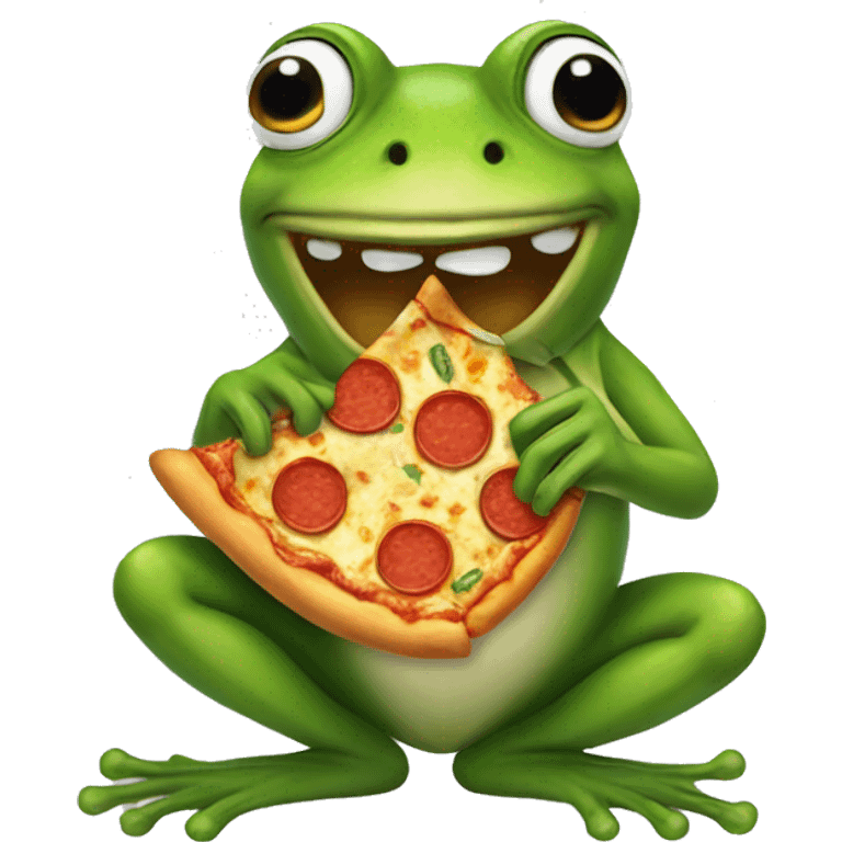 frog eating pizza emoji