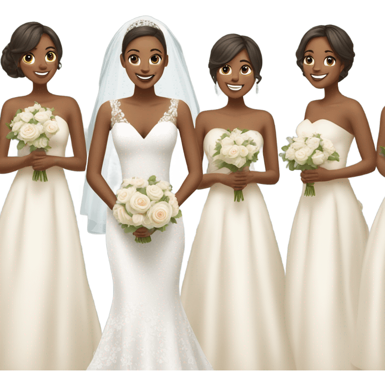 Bride with her bridesmaids  emoji