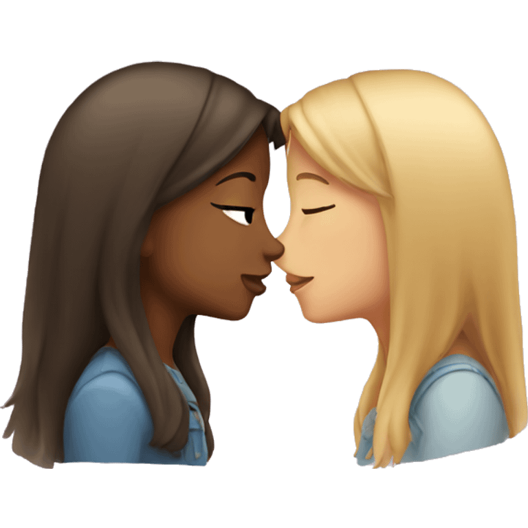 Two girls kissing emoji