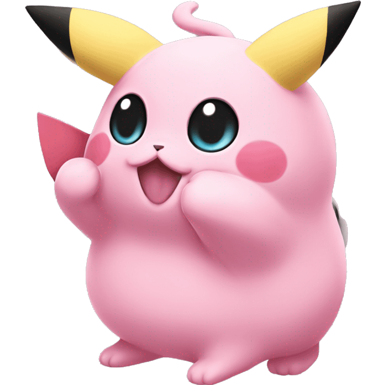 Jigglypuff kissing pikachu emoji