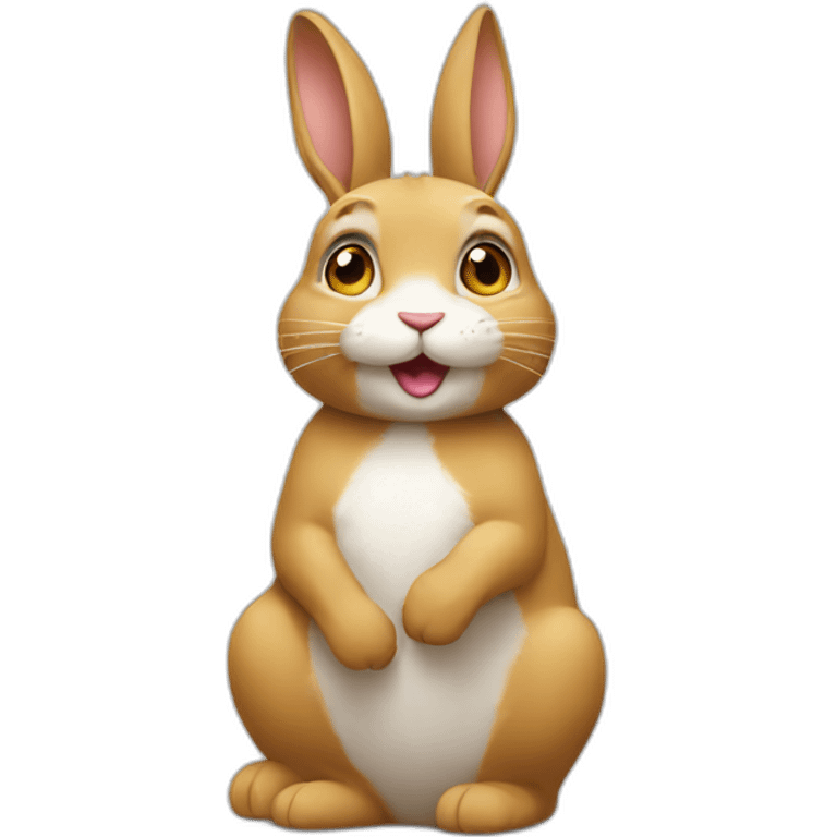 Lapin qui joue avec chat emoji