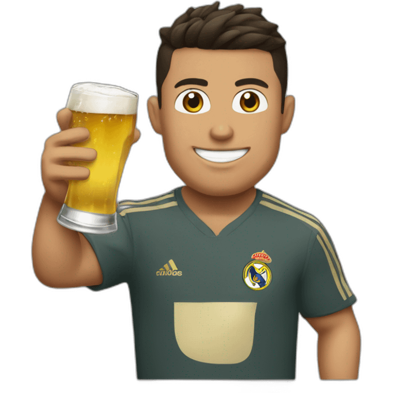 Ronaldo avec une bierre emoji