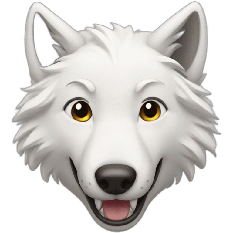 white wolf smiling emoji