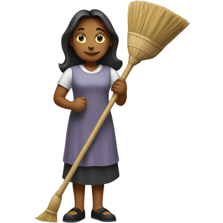 Mom with broom emoji