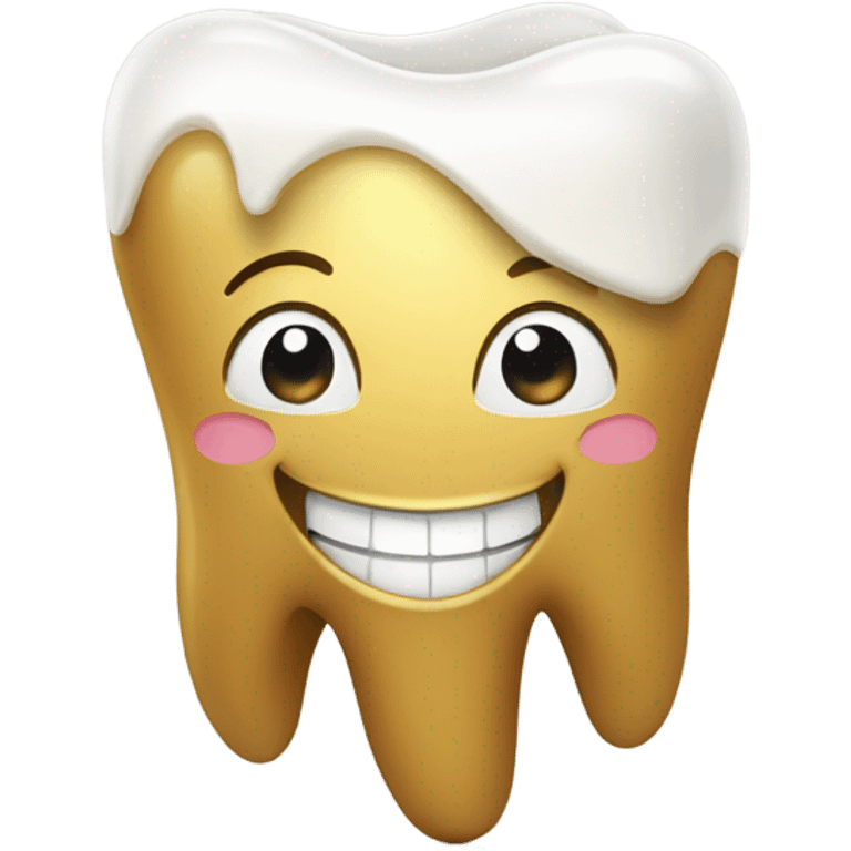 Golden tooth smiling  emoji