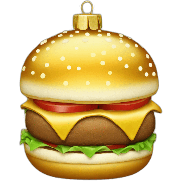 gold christmas bauble burger emoji