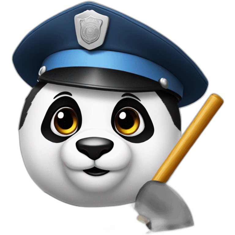 panda with baton and police cap emoji