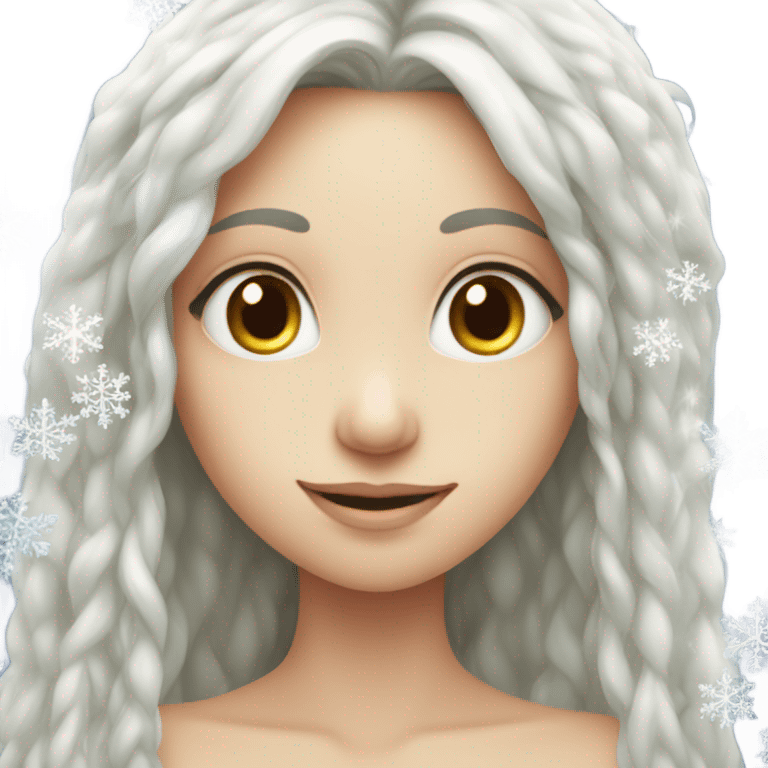 Snowflake, fairy, girl, long hair emoji