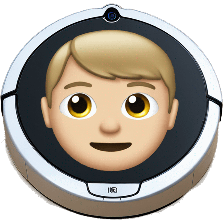 Justin Biebers face on a robot vacuum  emoji