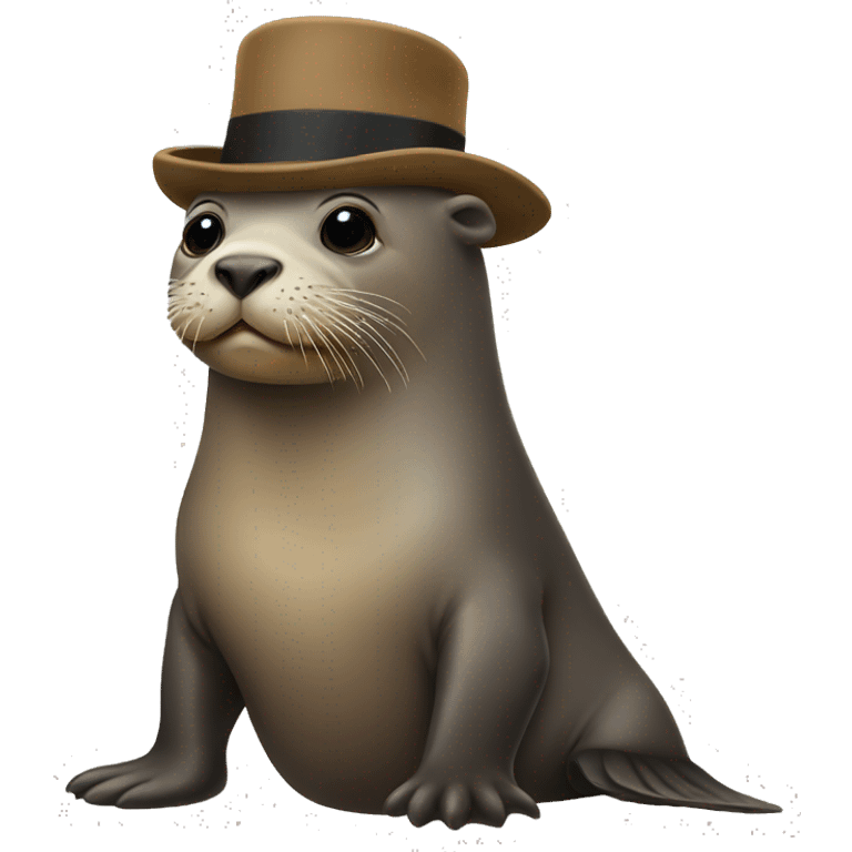 sealion with hat emoji