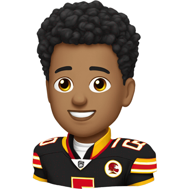 Patrick Mahomes in chief outfit, crying emoji