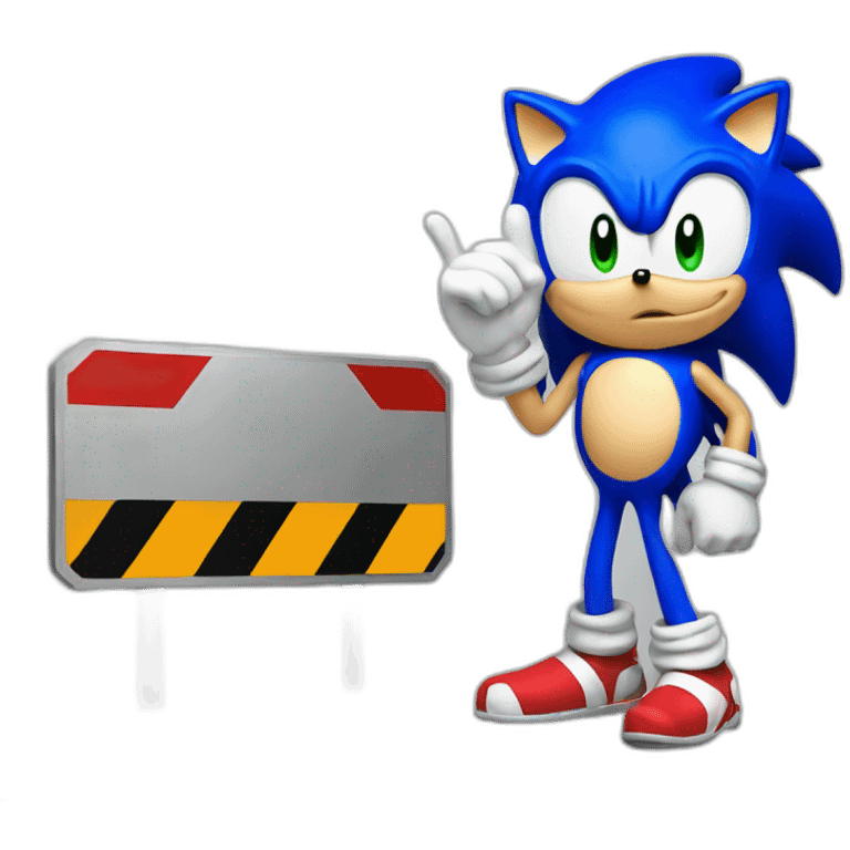 sonic holding stop signboard emoji