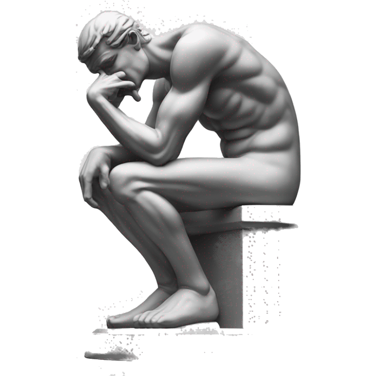 The Thinker sculpture white emoji