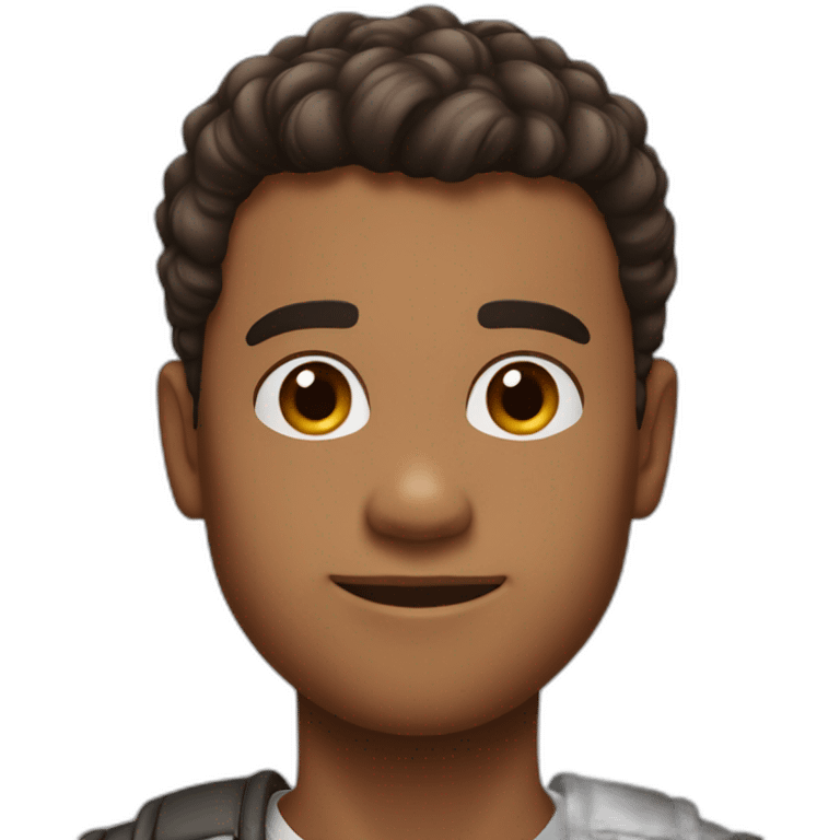 I want you to generate a pixar style man, of 18 years old, mid fade cut and with light brown skin color  emoji