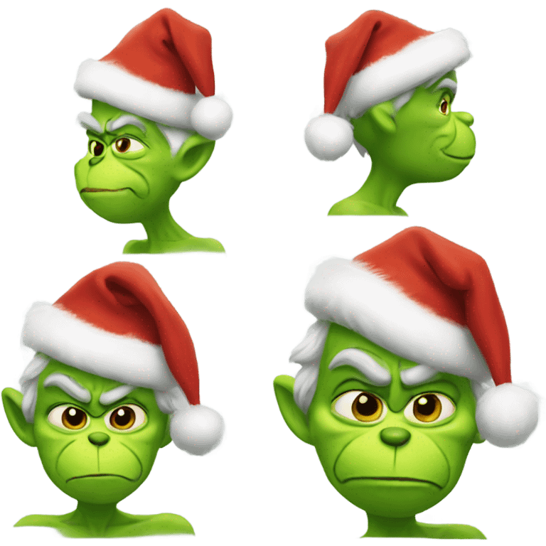 Grinch wearing christmas outfit emoji