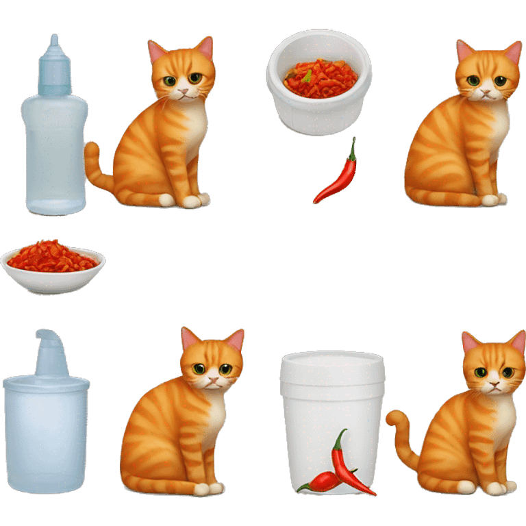 Ginger cat flu body orange with a chili pepper  emoji