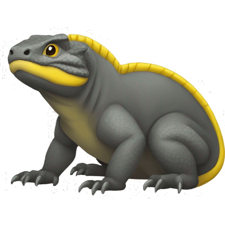 Komodo dragon dark grey and yellow  emoji