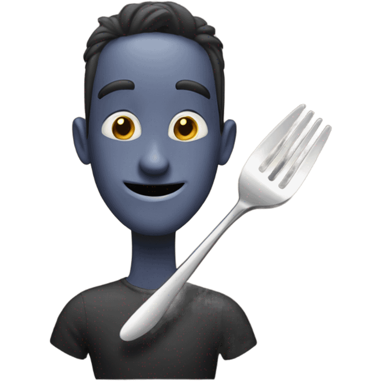 Spder man holding a spoon and fork emoji