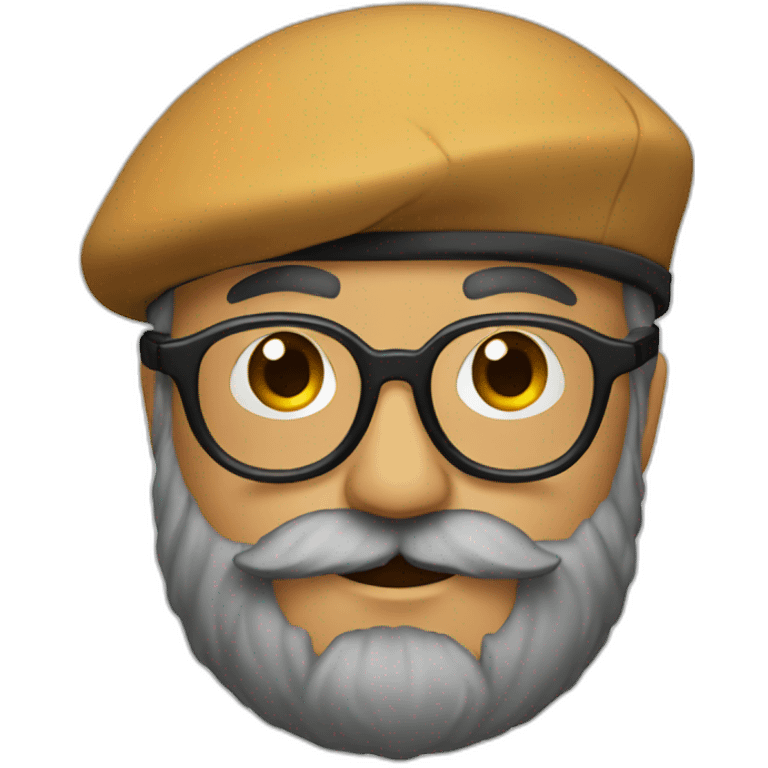 beard - beret - glasses emoji