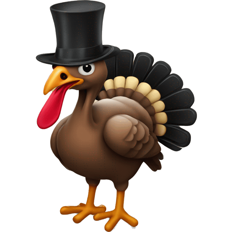 Turkey with a top hat emoji