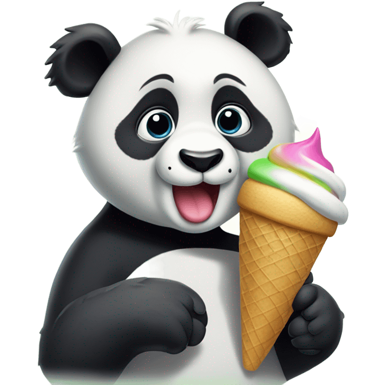 Panda eating ice cream emoji