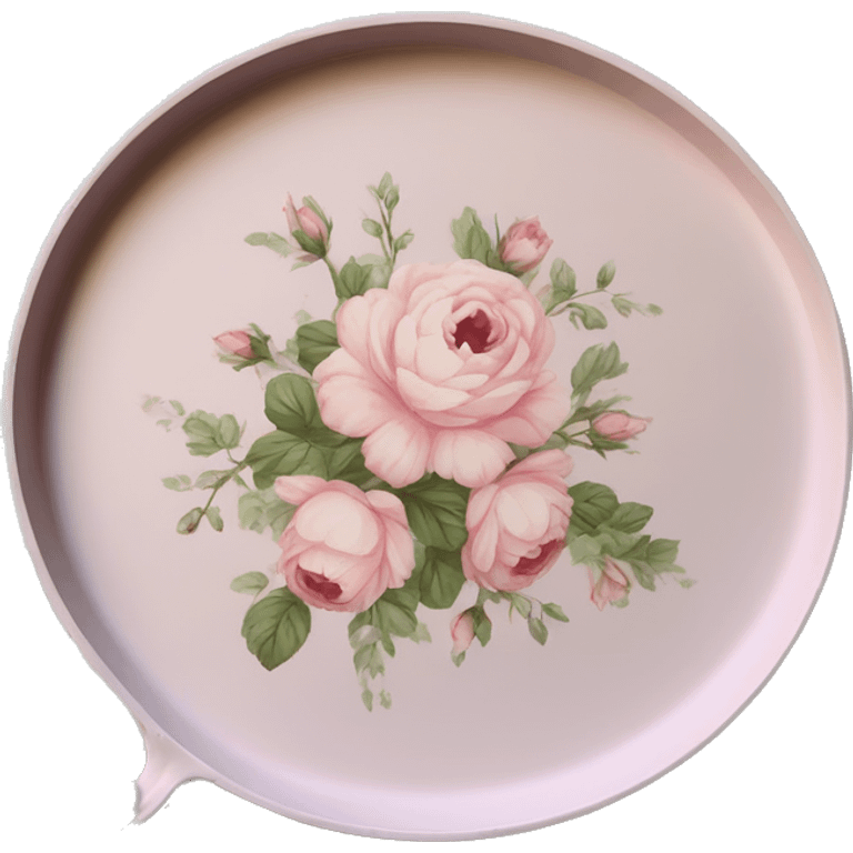 Light pink floral serving tray with handles, shabby chic style emoji