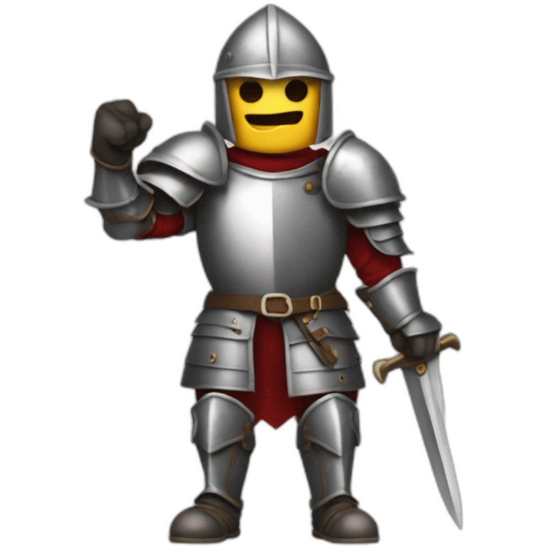 Angry knight pointing at the viewer saying "bonne visite" emoji