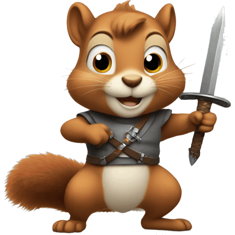 Squirrel holding sword emoji