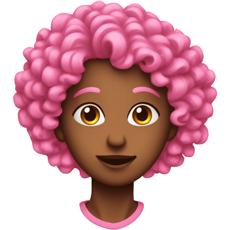 Pink heart with curly hair emoji