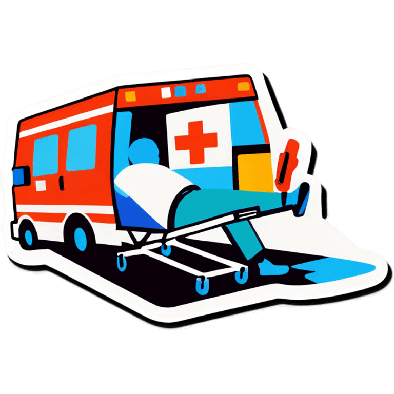 A doctor laying underneath an ambulance fixing emoji