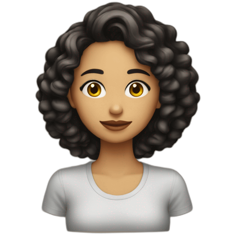 Chica morena pelo largo rizado emoji