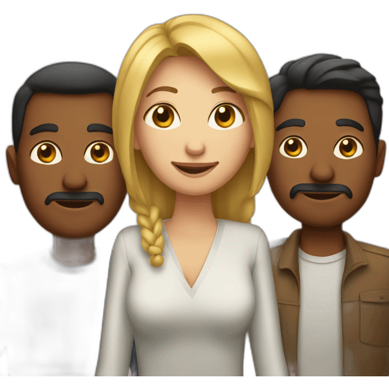 a woman between two men emoji