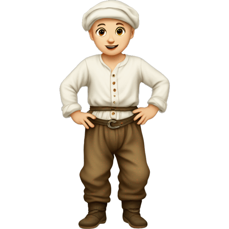 European peasant baby in pants emoji