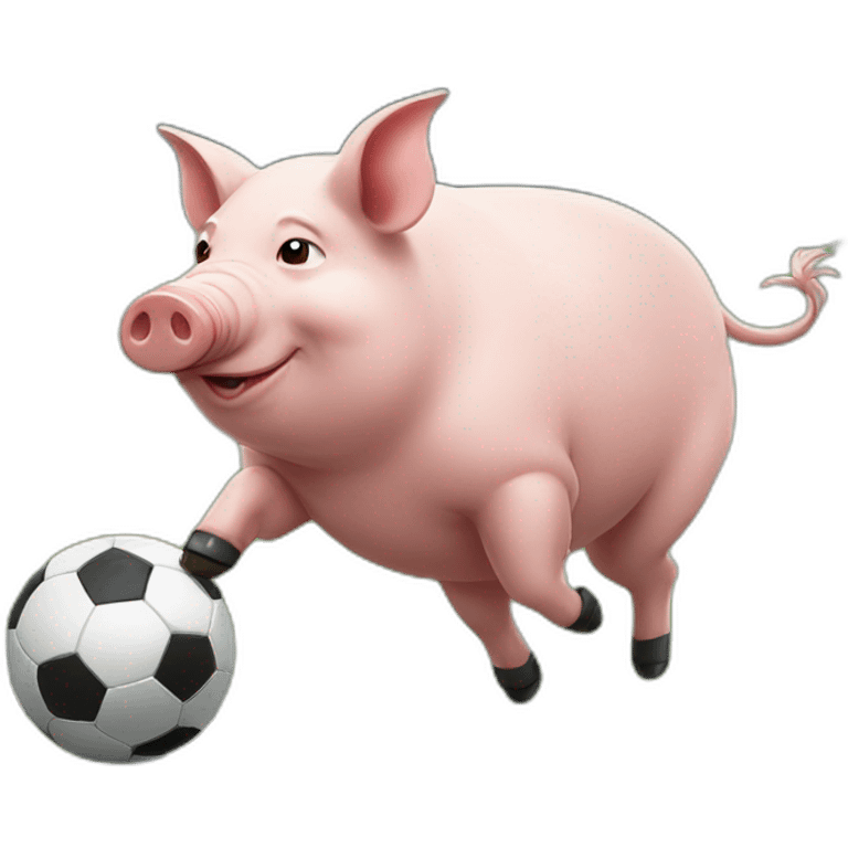 pig playing soccer emoji