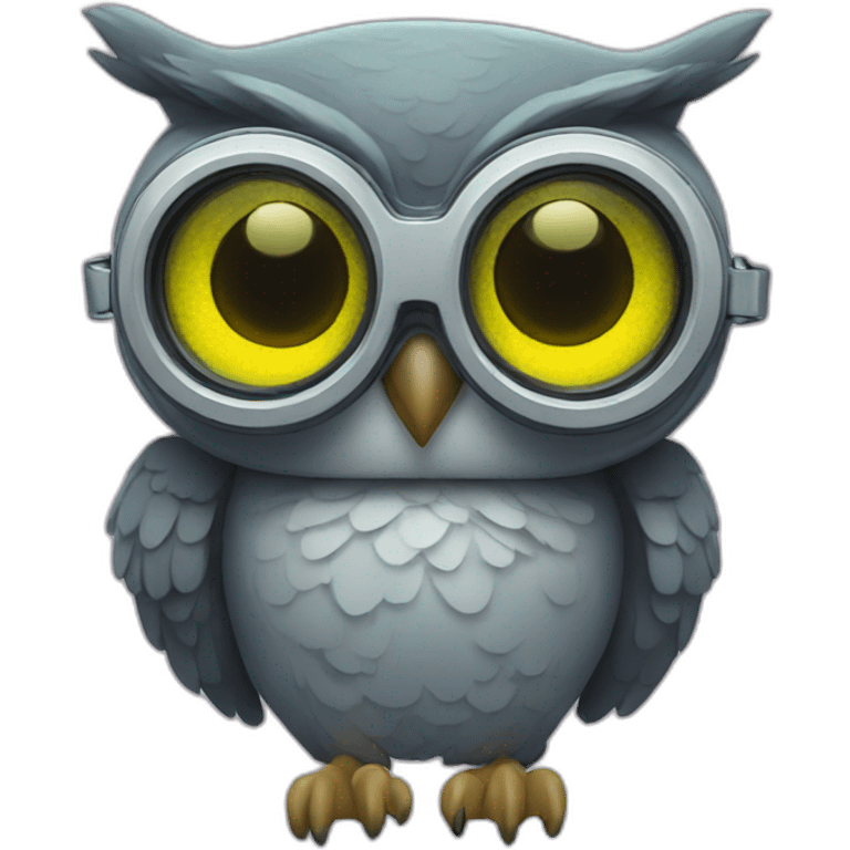 Owl with night vision goggles emoji