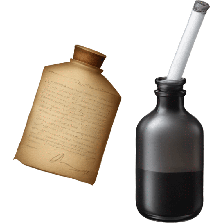 paperquill and ink bottle emoji