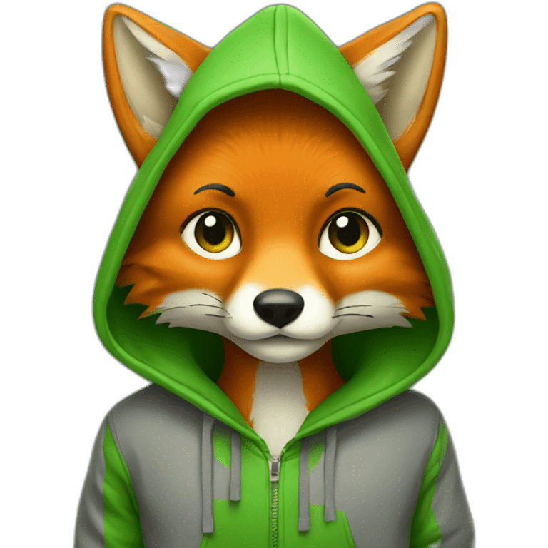 fox with green hoodie emoji