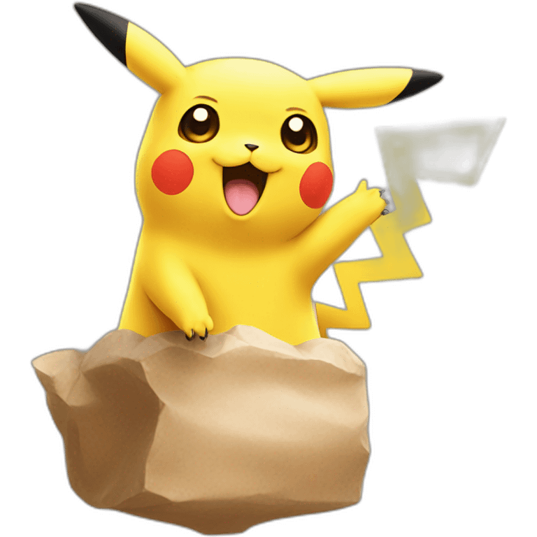 Pikachu waving hello emoji