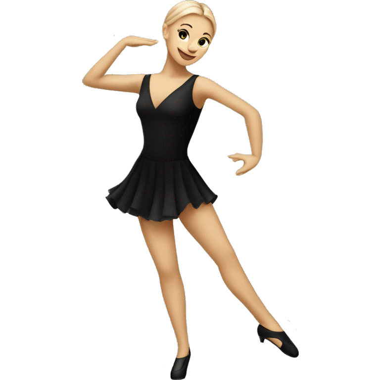 caucasian woman jazz dancer black attire emoji