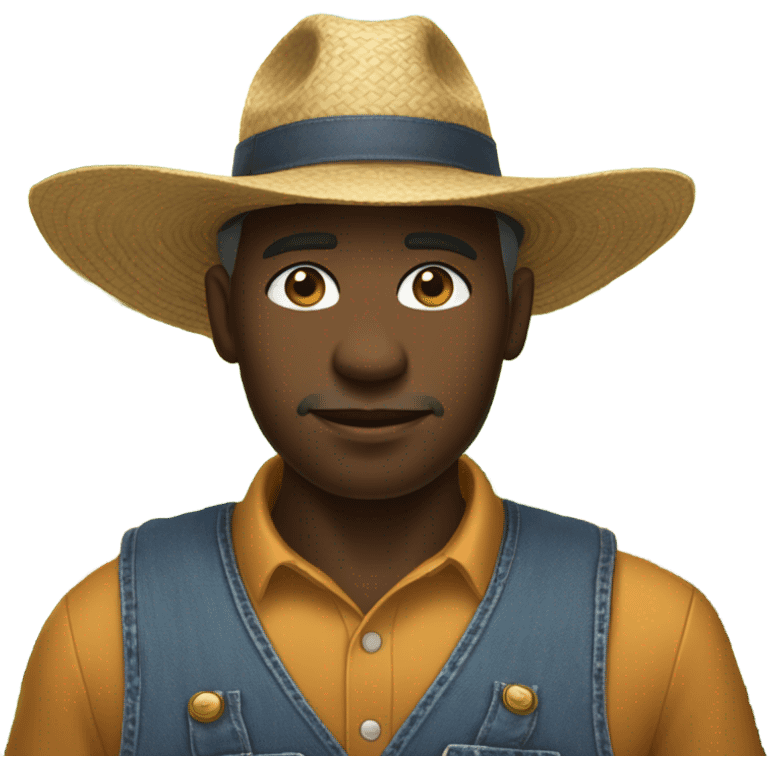 Black farmer emoji