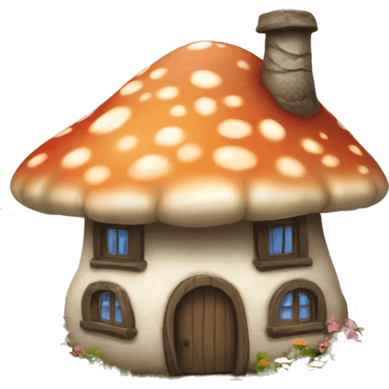 Cottage core mushroom house emoji