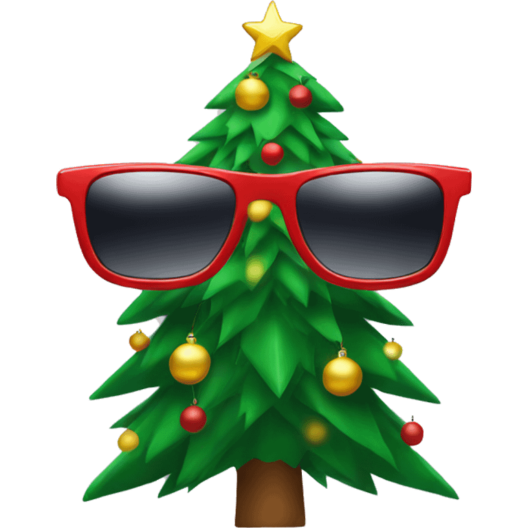 Christmas tree with sunglasses  emoji