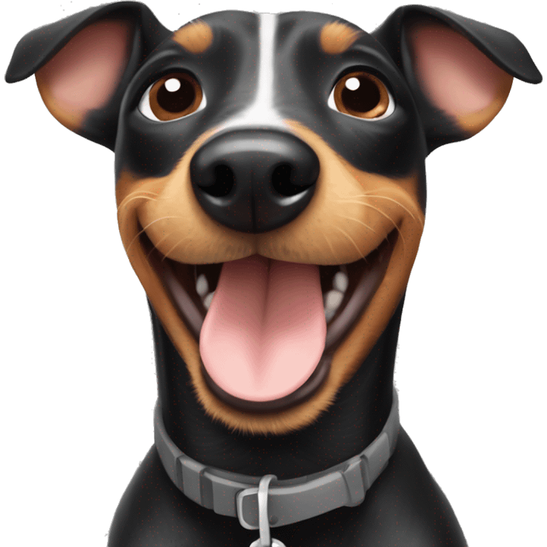 Dachshund-terrier mix dog smiling emoji