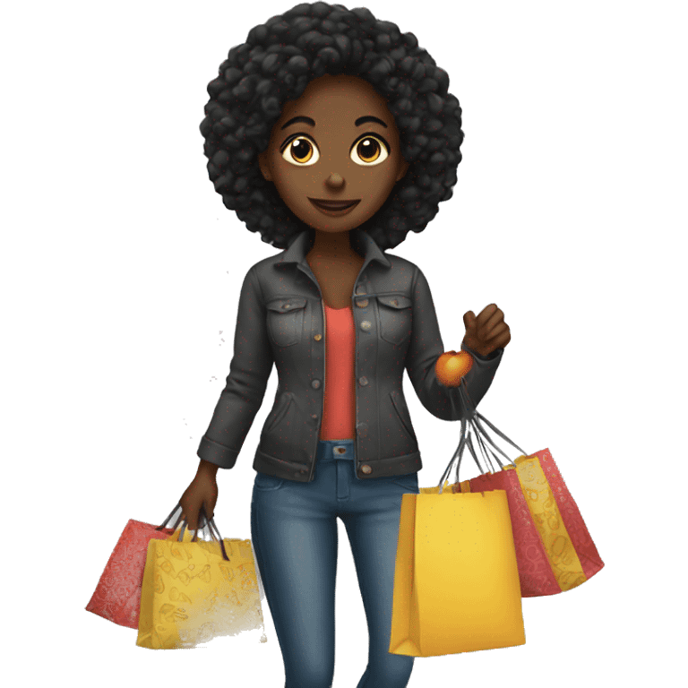 black girl shopping emoji