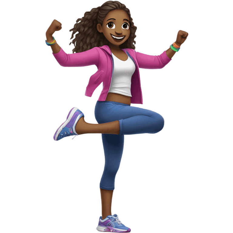 Girl dancing Zumba emoji