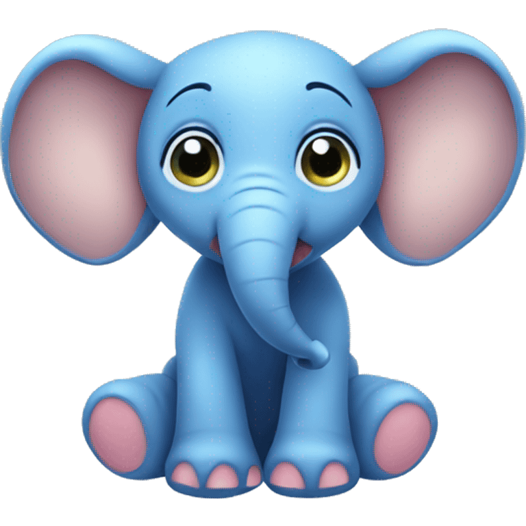 Little blue elephant with big cute eyes  emoji