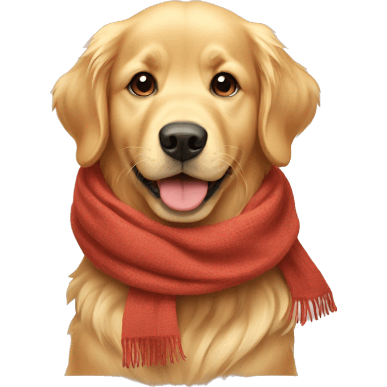 golden retriever wearing a scarf emoji