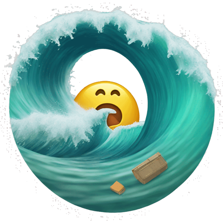 wave with waste inside emoji