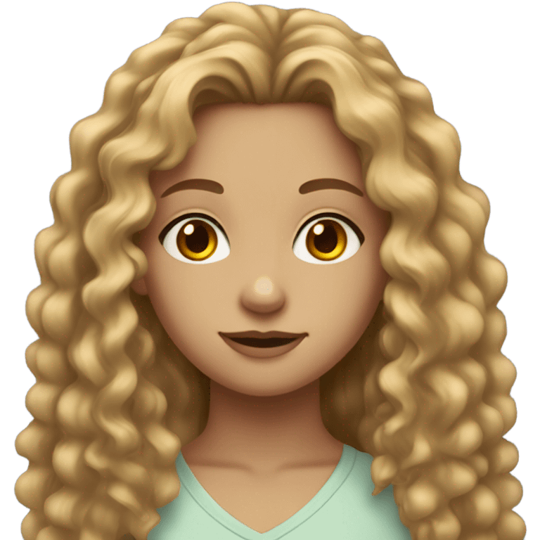 teen girl with long curly brown/blonde hair and hazel eyes emoji