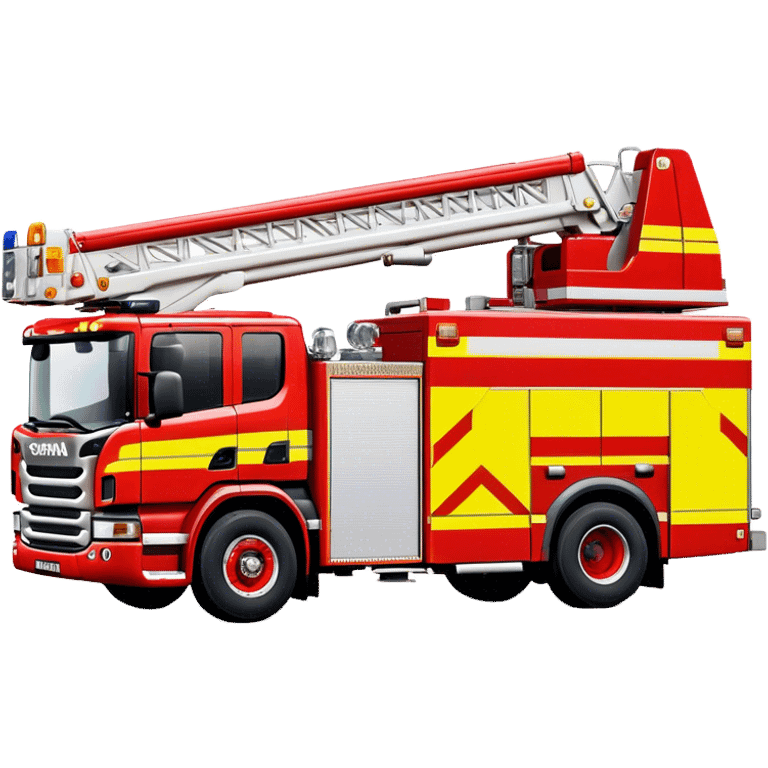 Fire Truck - Scania P320 Fire Truck (Model Year: 2015) (Iconic Colour: Red with white and yellow stripes) emoji